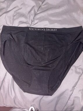 Victoria's Secret Black Briefs with Logo Waistband
